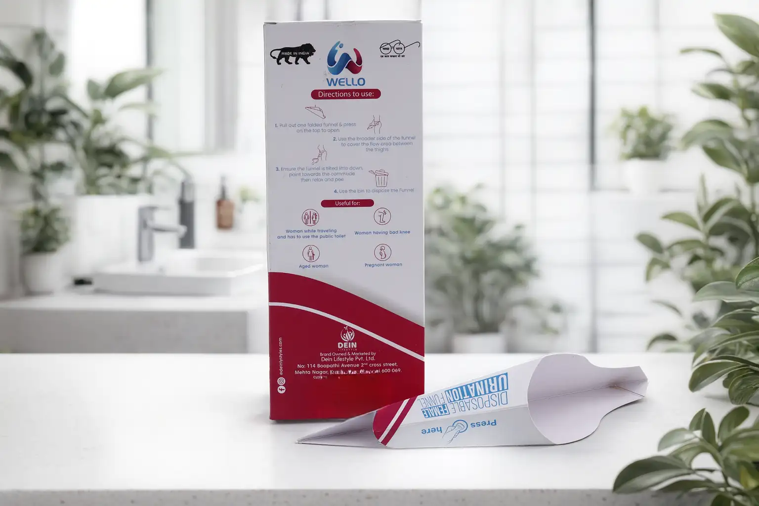 WELLO-DISPOSABLE FEMALE URINATION FUNNEL